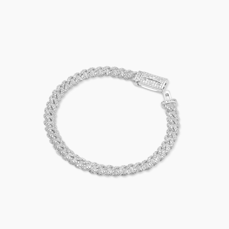 VVS Moissanite Iced cuban link 6 mm bracelet