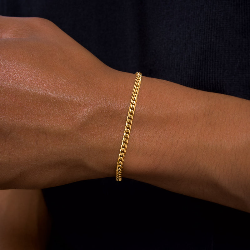 Cuban link bracelet 3 mm