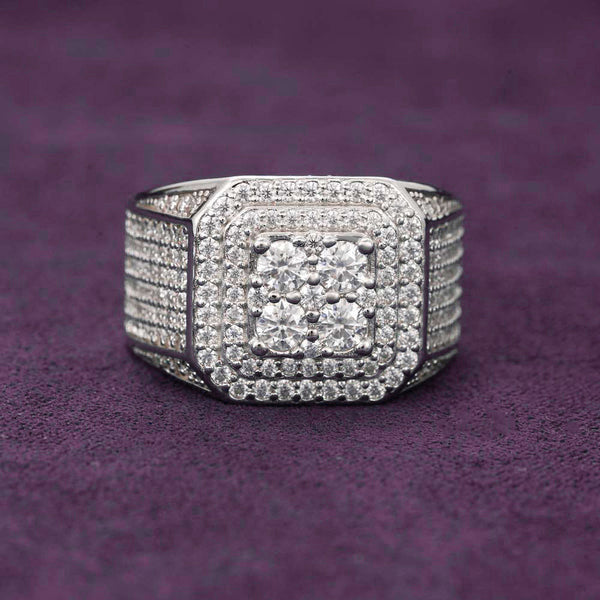 VVS Moissanite Square Paved Ring