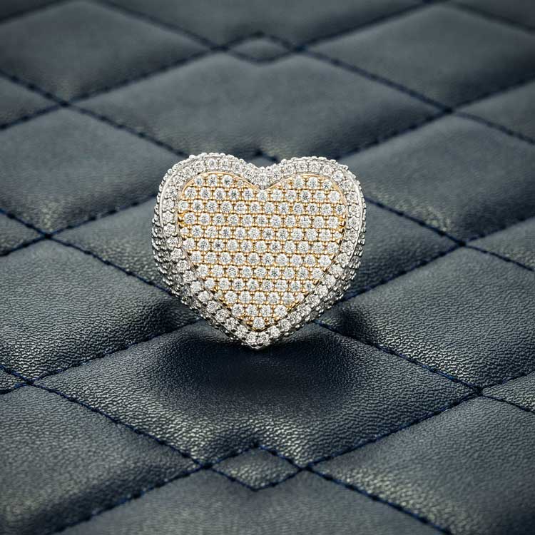 VVS Two Tone Moissanite Heart Ring