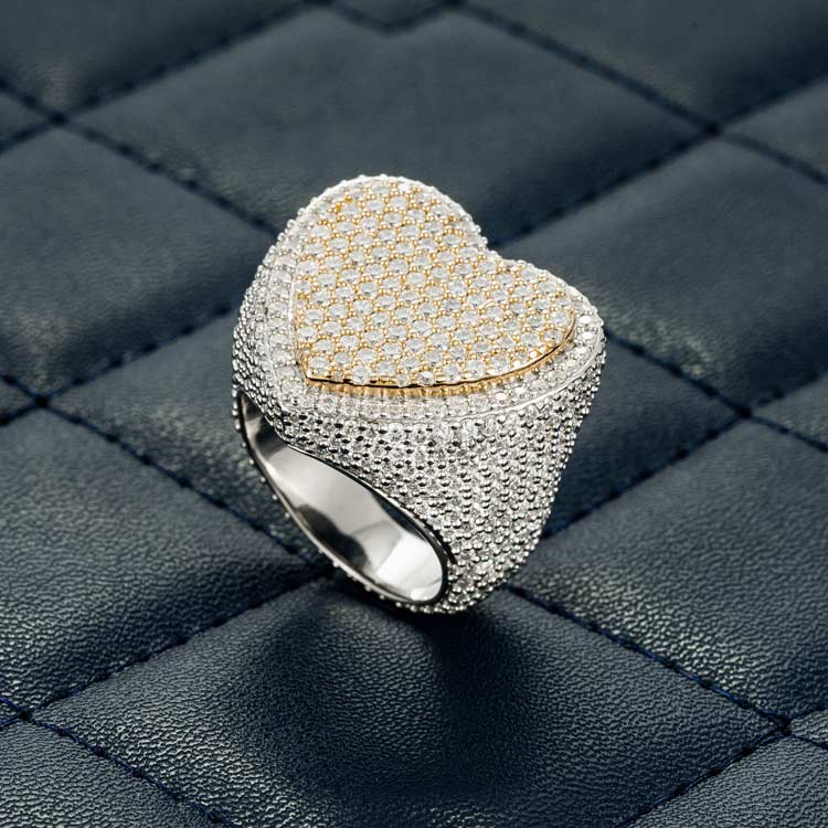 VVS Two Tone Moissanite Heart Ring