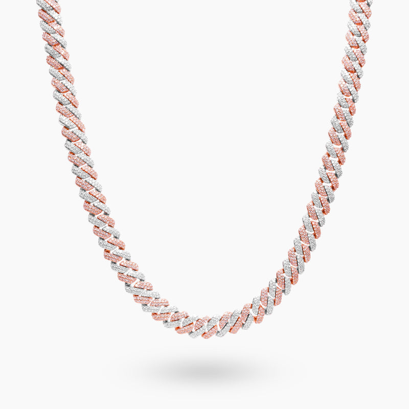 VVS Moissanite 8mm  Prong link chain - 2 tones